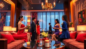 Singapore escort service showcasing elegant companions in a luxurious lounge.