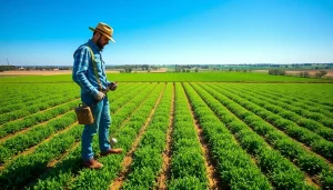 Enhancing land irrigation practices with innovative techniques in a lush agricultural setting.