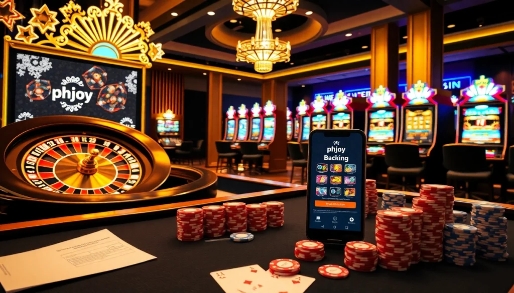 Experience the excitement of phjoy with vibrant casino games and betting options displayed.