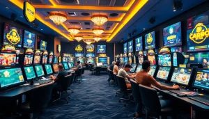 Dynamic online gaming scene at https://hitclubb.tv/ with players enjoying card games in a vibrant setting.