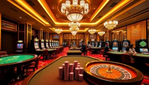 High-stakes casino scene featuring 888VND logo elements with players enjoying various games.