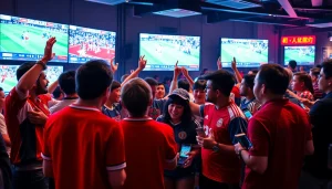 Engaging sports fans enjoying high-quality 토토스토리 broadcasts in a vibrant atmosphere.