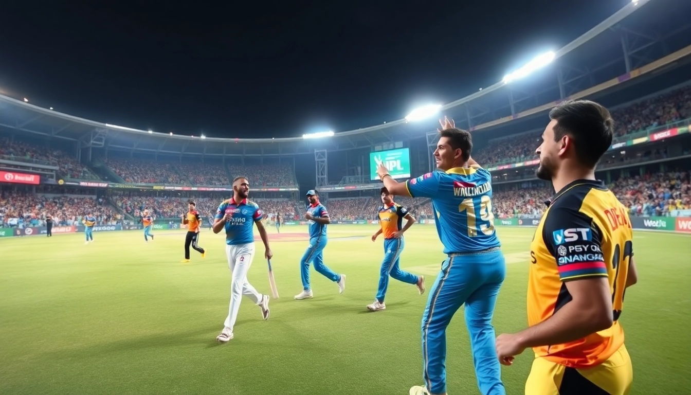 Capture today's thrilling IPL match prediction with professional players on a vibrant cricket field.