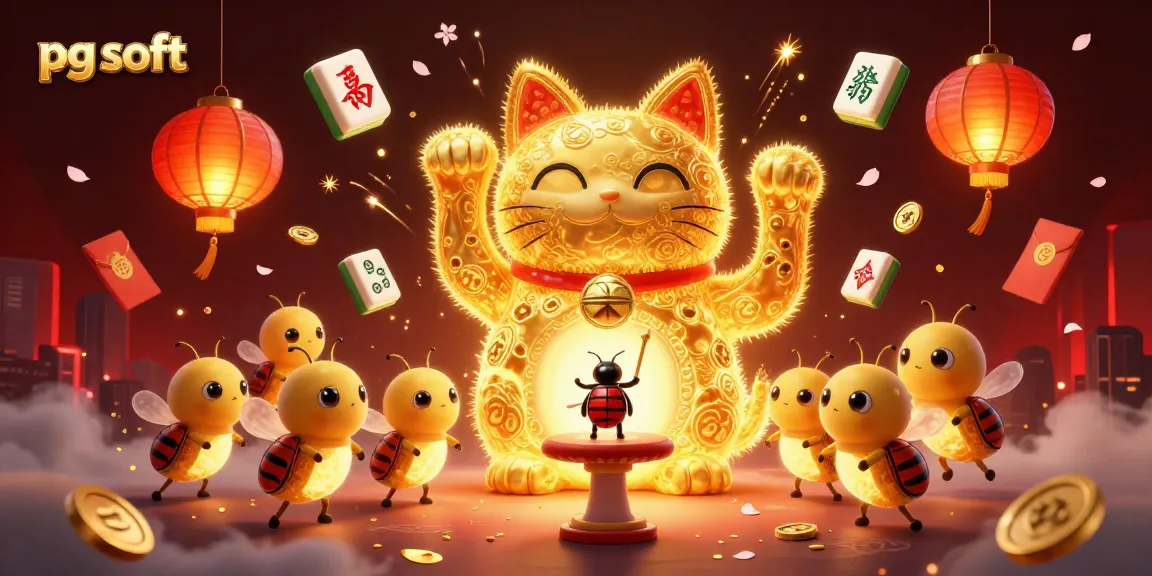 Experience thrilling gameplay with pg soft in a vibrant 3D casino scene filled with Mahjong elements.